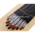 short wooden handle artist brush set